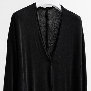Lotus Eaters Long Black Button Cardigan